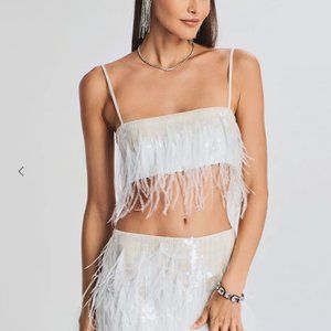 AUGUST FEATHER SEQUIN TOP